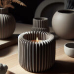 Modern Kaburgalı Mumluk - Modern Ribbed Design Candle